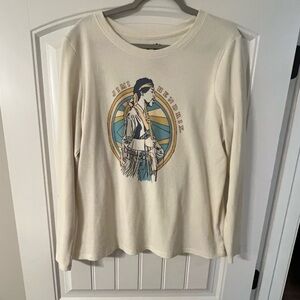 Lucky Brand Cream Graphic Long Sleeve Jimi Hendrix Tee